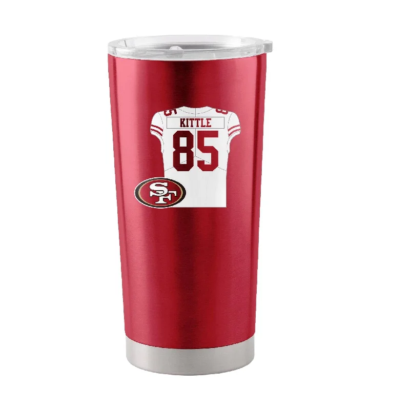 Personalized Team Mugs With Unique Logos-San Francisco 49ers George Kittle 20oz Stainless Steel Tumbler