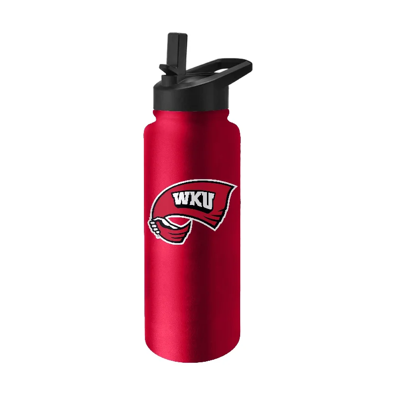 Custom Team Mugs For Sports Sponsorship-Western Kentucky 34oz Logo Quencher Bottle