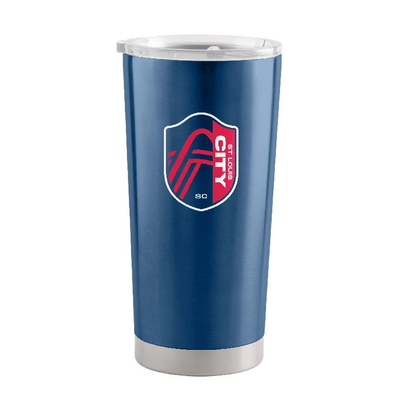 Custom Team Mugs With Exclusive Designs-St. Louis SC Navy 20oz Gameday Stainless Tumbler