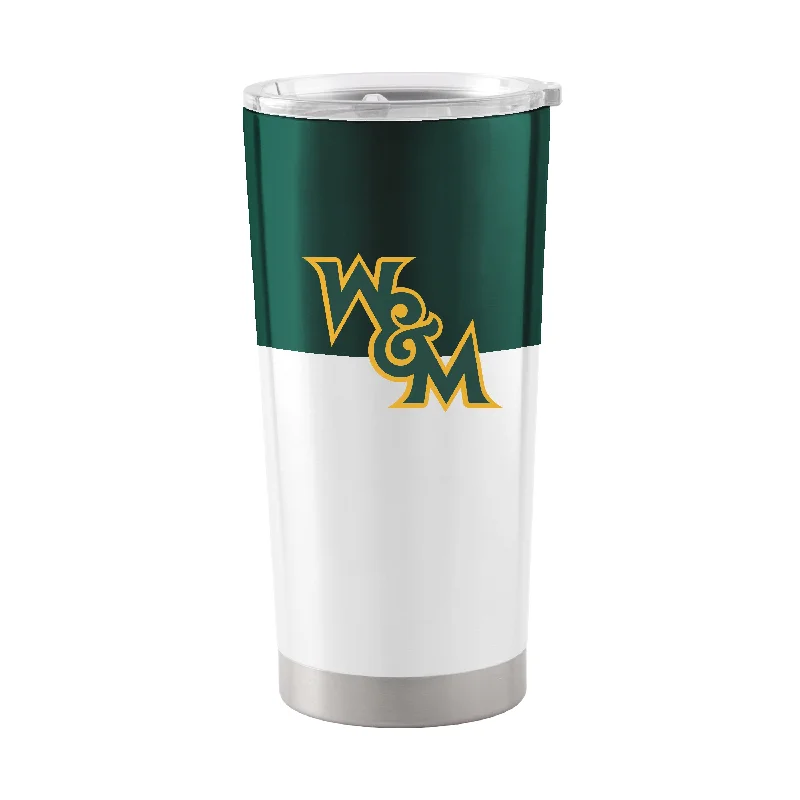 Personalized Team Mugs For Alumni-Willam and Mary 20oz Colorblock Stainless Steel Tumbler