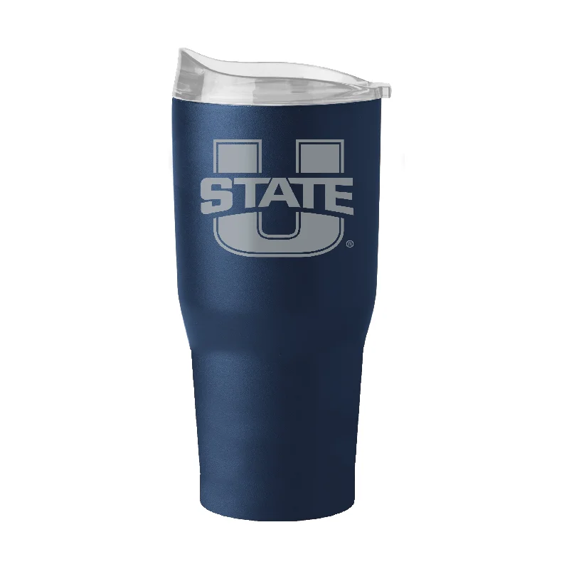 Team Mugs With Custom Text & Logos-Utah State 30oz Flipside Powder Coat Tumbler