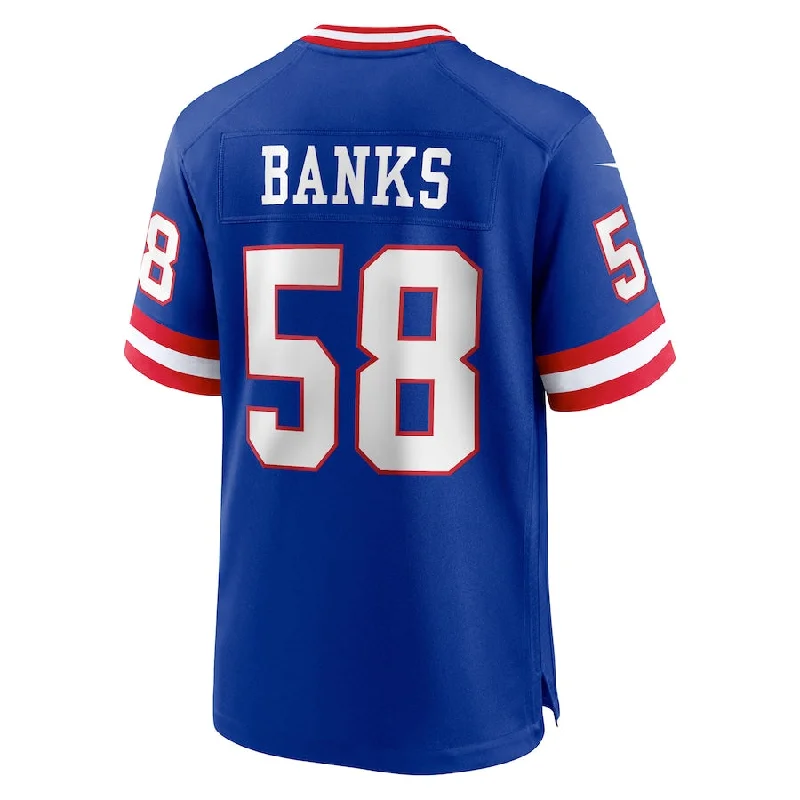 Personalized Rugby Jerseys For Sponsor Promotion-NY.Giants #58 Carl Banks Royal Classic Retired Player Game Jersey Stitched American Football Jerseys