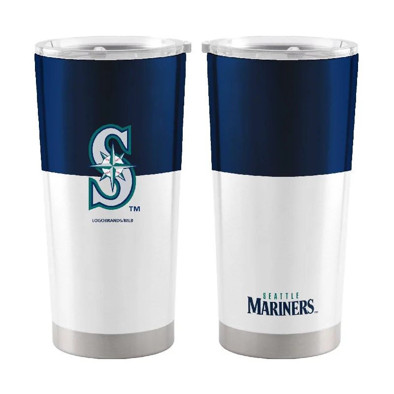 Personalized Team Mugs For Large Events-Seattle Mariners 20oz Colorblock Stainless Steel Tumbler