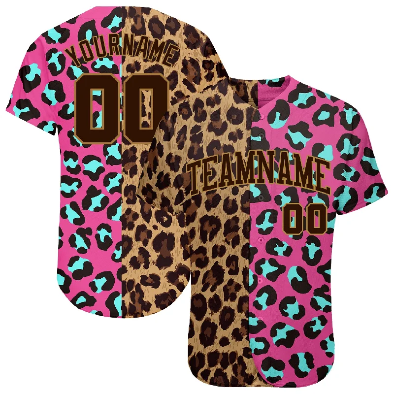 Baseball Jerseys With Bold Number Designs-Custom 3D Pattern Design Leopard Authentic Baseball Jersey