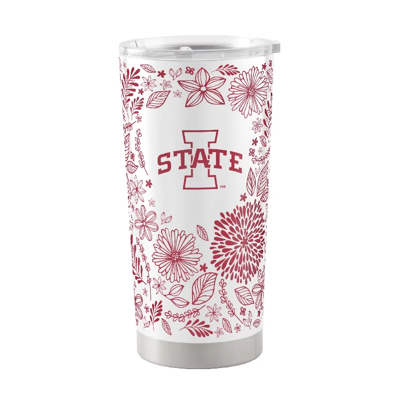 Personalized Team Mugs For Fanatics-Iowa State 20oz Botanical Stainless Steel Tumbler