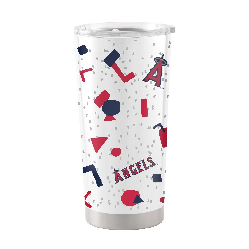 Team Mugs With Custom Artwork & Design-Los Angeles Angels 20oz Flashback Stainless Steel Tumbler