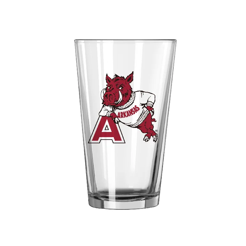 Team Mugs With Custom Text & Logos-Arkansas Vault 16oz Gameday Pint Glass