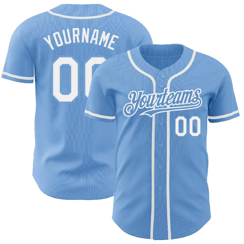 Baseball Jerseys For Youth Teams-Custom Light Blue White Authentic Baseball Jersey