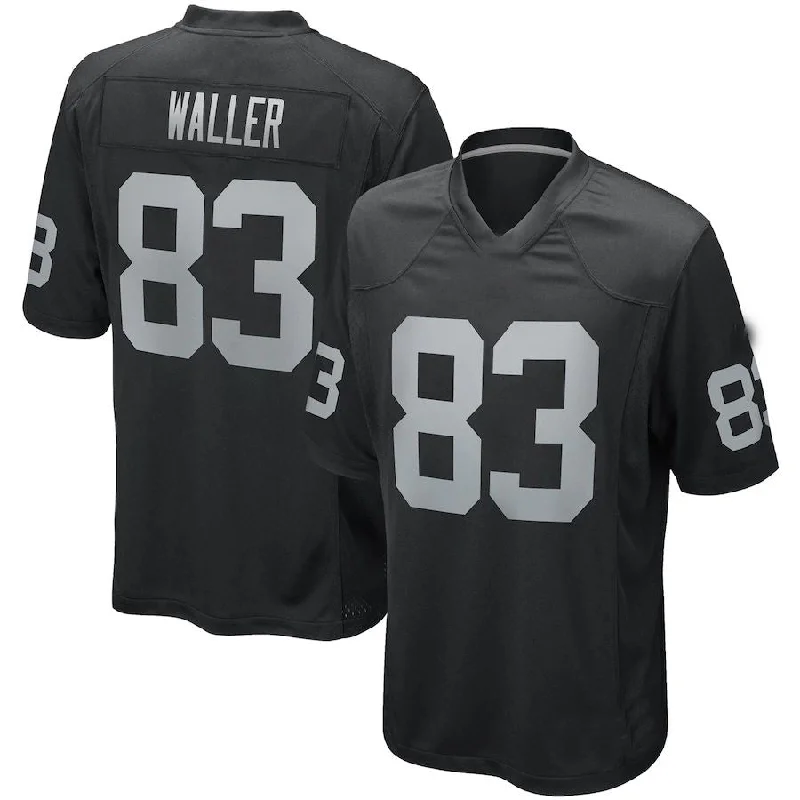 Rugby Jerseys With Custom Sleeve Length-LV.Raiders #83 Darren Waller Black Game Player Jersey Stitched American Football Jerseys