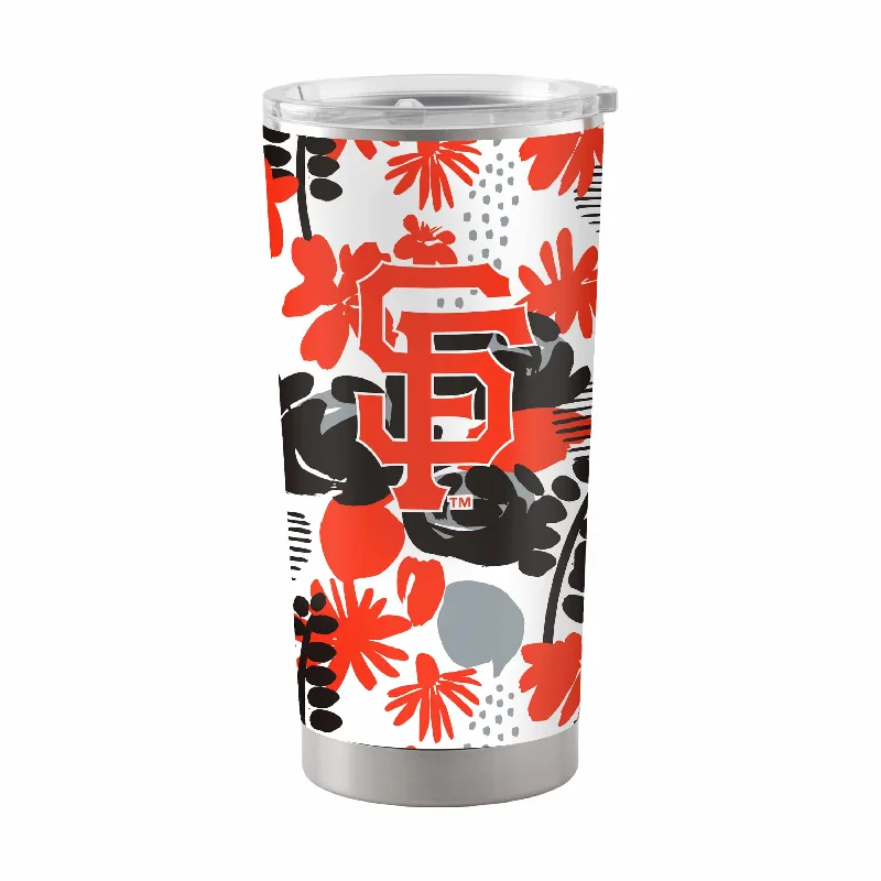 Custom Team Mugs-San Francisco Giants 20oz Floral Stainless Steel Tumbler