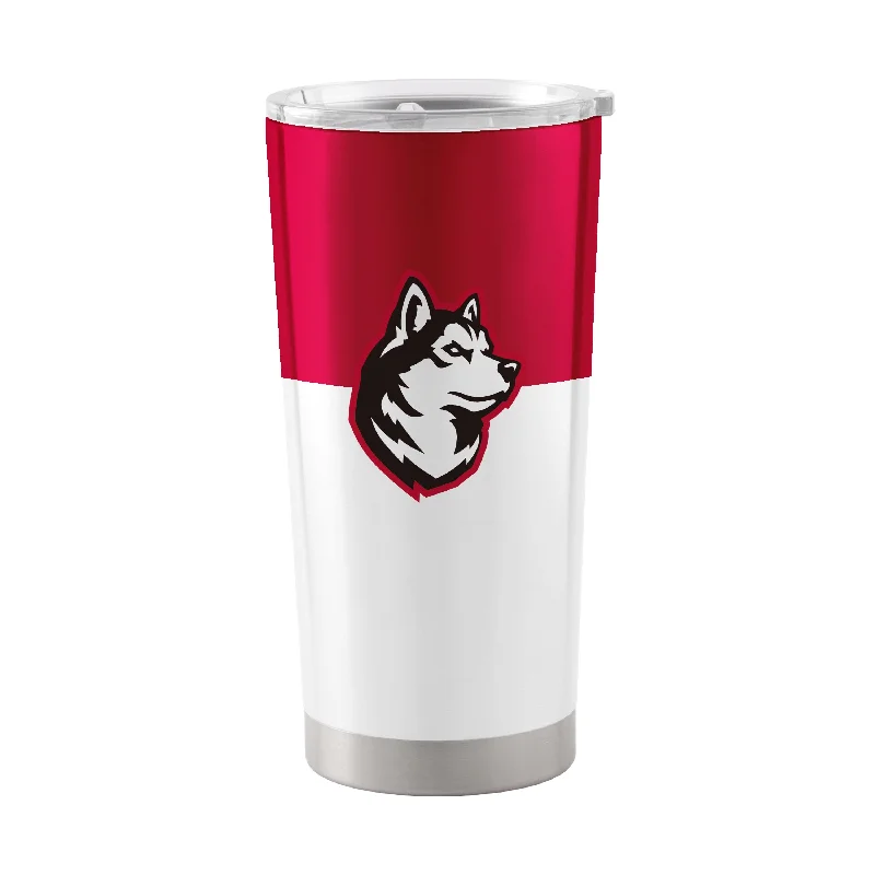 Team Mugs For Fans-Northeastern 20oz Colorblock Stainless Steel Tumbler