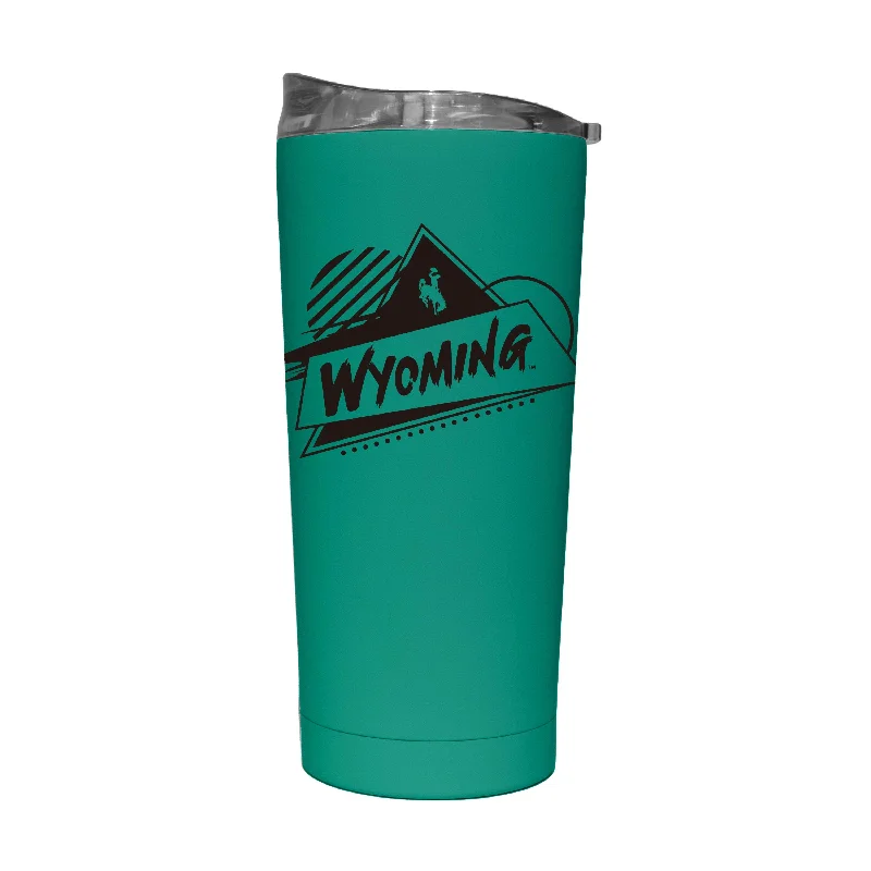 Personalized Team Mugs With Special Emblems-Wyoming 20oz Optic Rad Soft Touch Tumbler