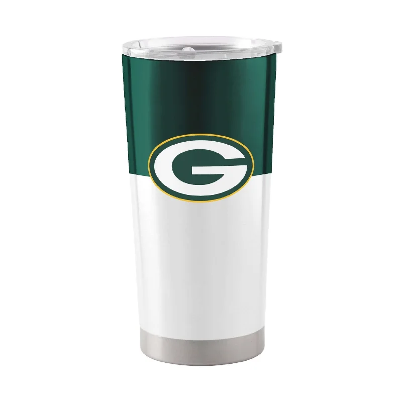 Team Mugs For Family Gatherings-Green Bay Packers 20oz Colorblock Stainless Tumbler