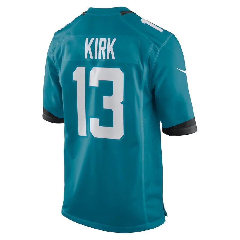 Custom Rugby Jerseys For Schools & Colleges-J.Jaguars #13 Christian Kirk Teal Game Jersey Stitched American Football Jerseys