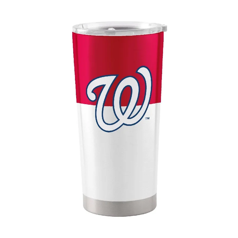 Custom Team Mugs For Fundraisers-Washington Nationals 20oz Colorblock Stainless Tumbler