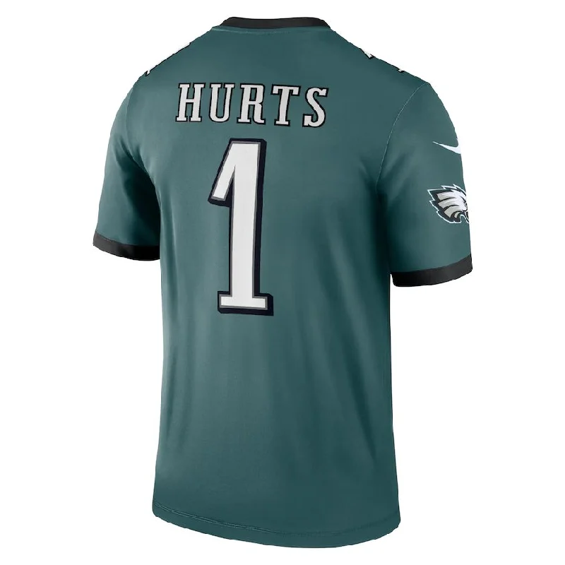 Custom Rugby Jerseys With Full-Color Designs-P.Eagles #1 Jalen Hurts Midnight Green Legend Jersey Stitched American Football Jerseys