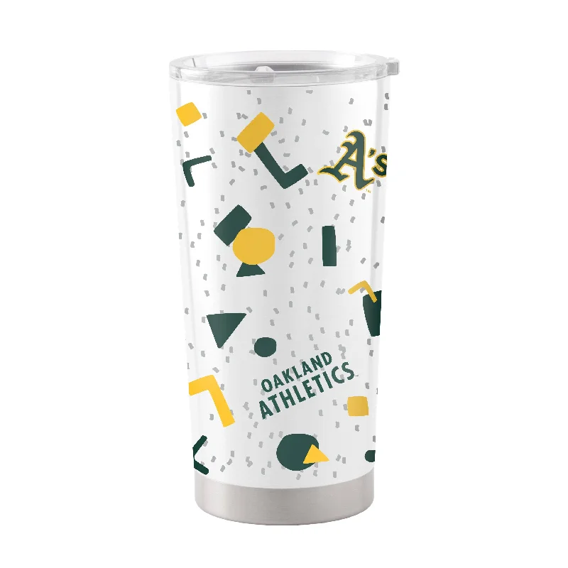 Custom Team Mugs For Schools-Oakland Athletics 20oz Flashback Stainless Steel Tumbler