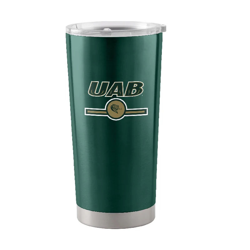 Team Mugs With Player Portraits-UAB Letterman 20oz Stainless Tumbler