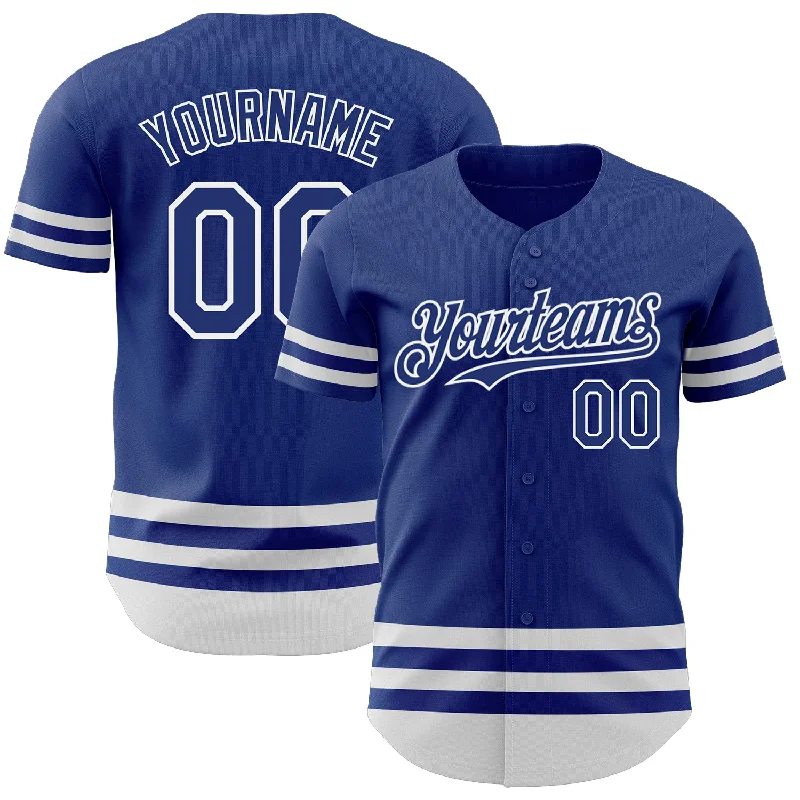 Baseball Jerseys With Personalized Player Information-Custom Royal White Line Authentic Baseball Jersey