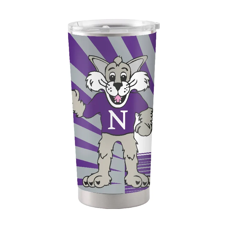 Personalized Team Mugs For Fan Engagement-Northwestern 20oz Mascot Stainless Tumbler