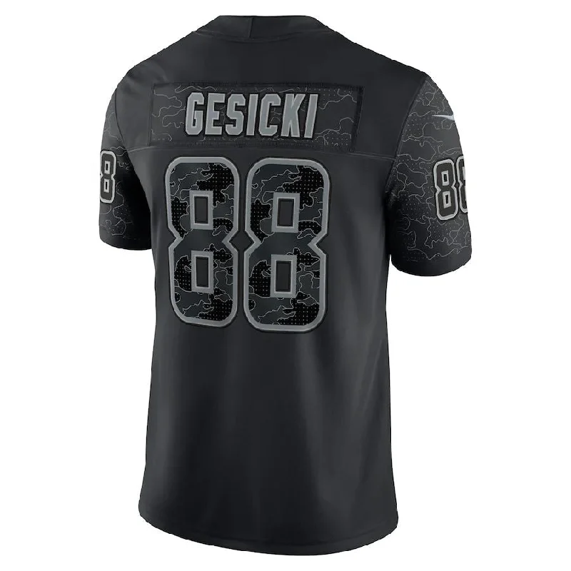 Personalized Rugby Jerseys For Group Orders-M.Dolphins #88 Mike Gesicki Black RFLCTV Limited Jersey Stitched American Football Jerseys