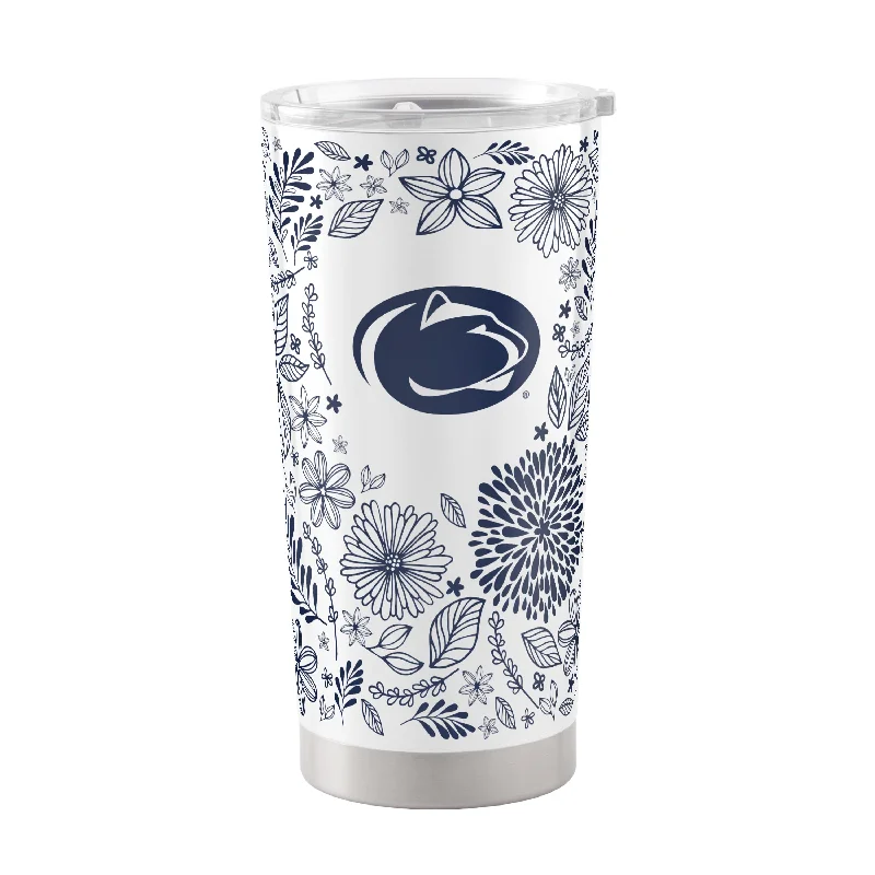 Team Mugs For Sports Tournaments-Penn State 20oz Botanical Stainless Steel Tumbler