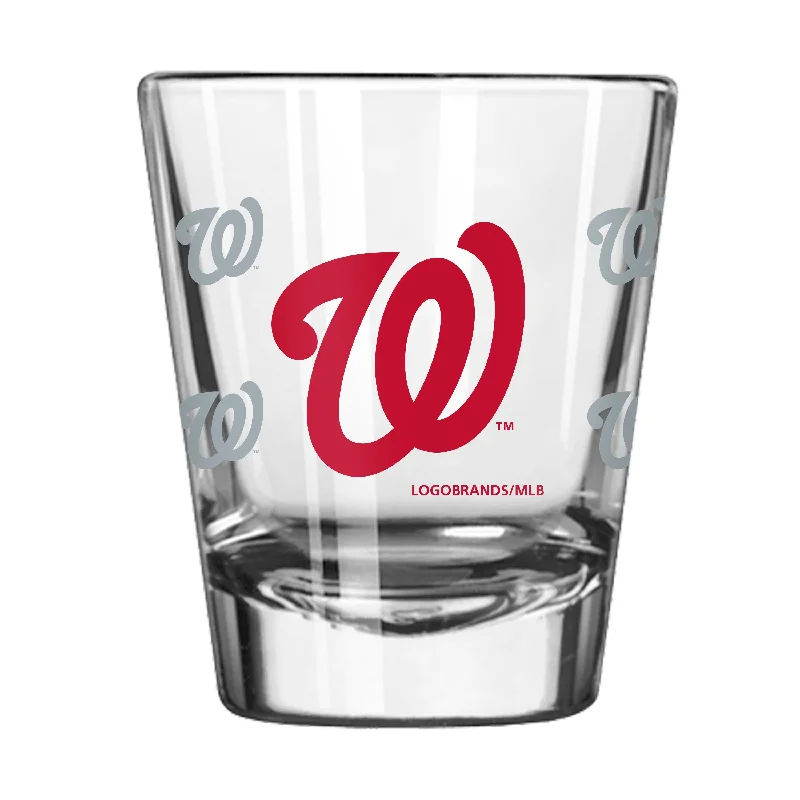 Team Mugs For Large Group Orders-Washington Nationals 2oz Satin Etch Shot Glass