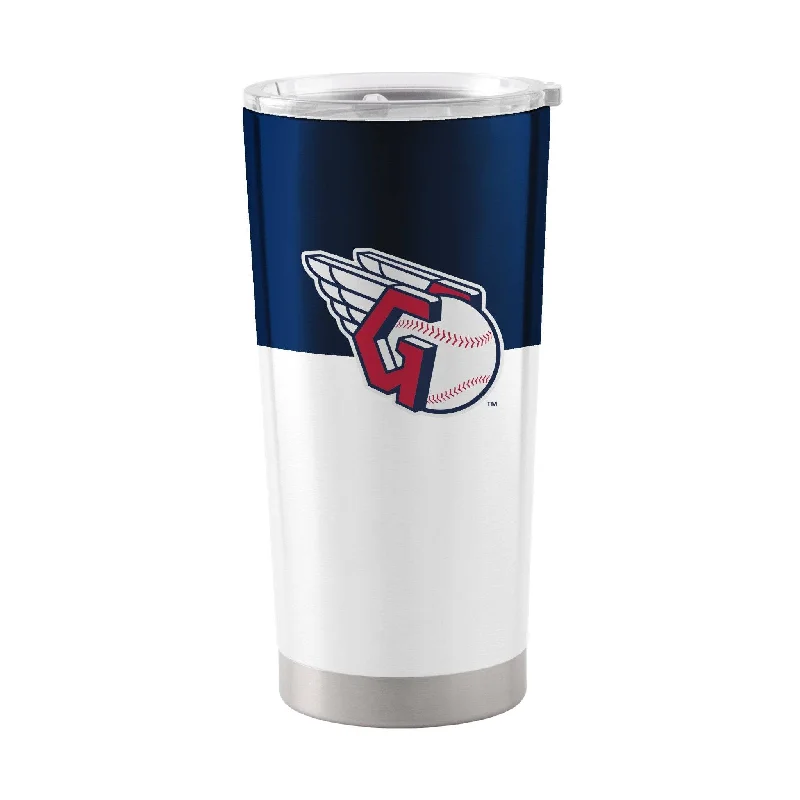 Custom Team Mugs With Team Slogans-Cleveland Guardians 20oz Colorblock Stainless Tumbler