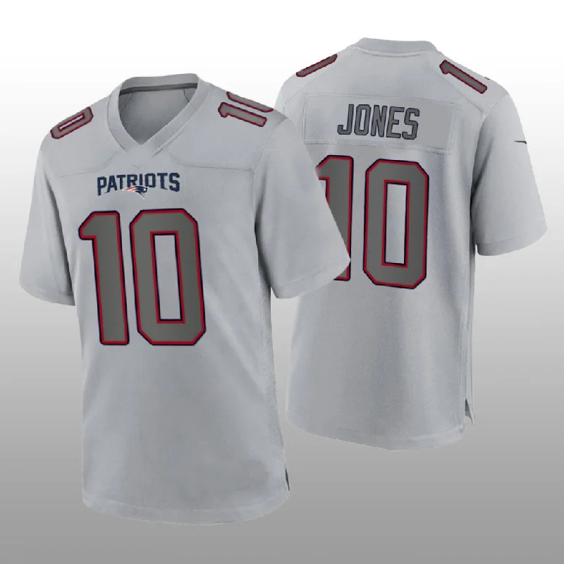 Custom Rugby Jerseys For Special Celebrations-NE.Patriots #10 Mac Jones Gray Atmosphere Fashion Game Jersey Stitched American Football Jerseys