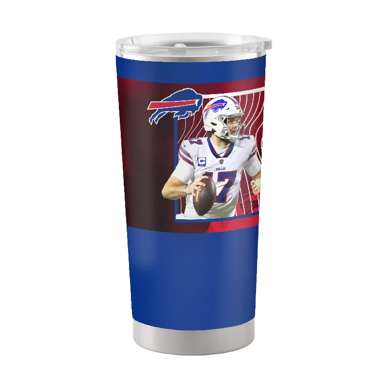 Custom Team Mugs For Local Sports Events-Buffalo Bills Josh Allen Image 20oz Stainless Tumbler