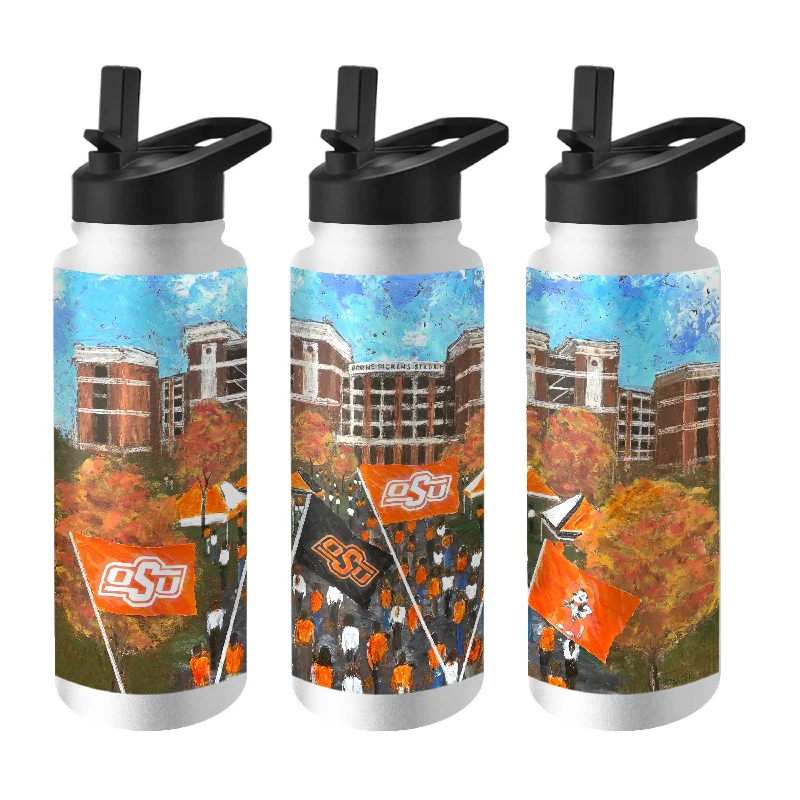 Custom Team Mugs For School Fundraisers-Oklahoma State 34oz Collector Quencher Bottle