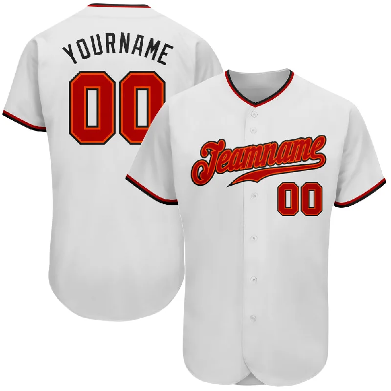 Personalized Baseball Jerseys For Special Celebrations-Custom White Red-Black Authentic Baseball Jersey