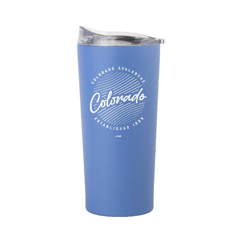 Team Mugs For Personalized Fan Gifts-Colorado Avalanche 20oz Retro Script Arctic Powder Coat Tumbler