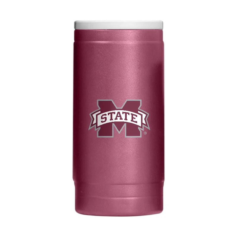 Custom Team Mugs For Coaches-Mississippi State 12oz Gameday Powder Coat Slim Can Coolie