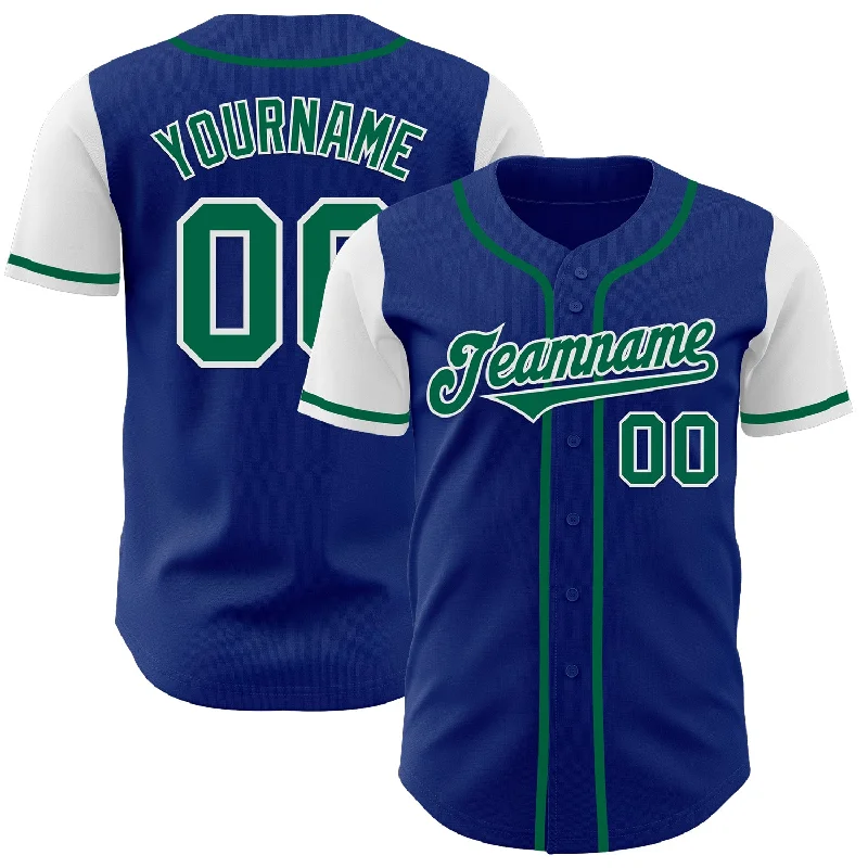 Baseball Jerseys With Custom Printing for Sponsors-Custom Royal Kelly Green-White Authentic Two Tone Baseball Jersey