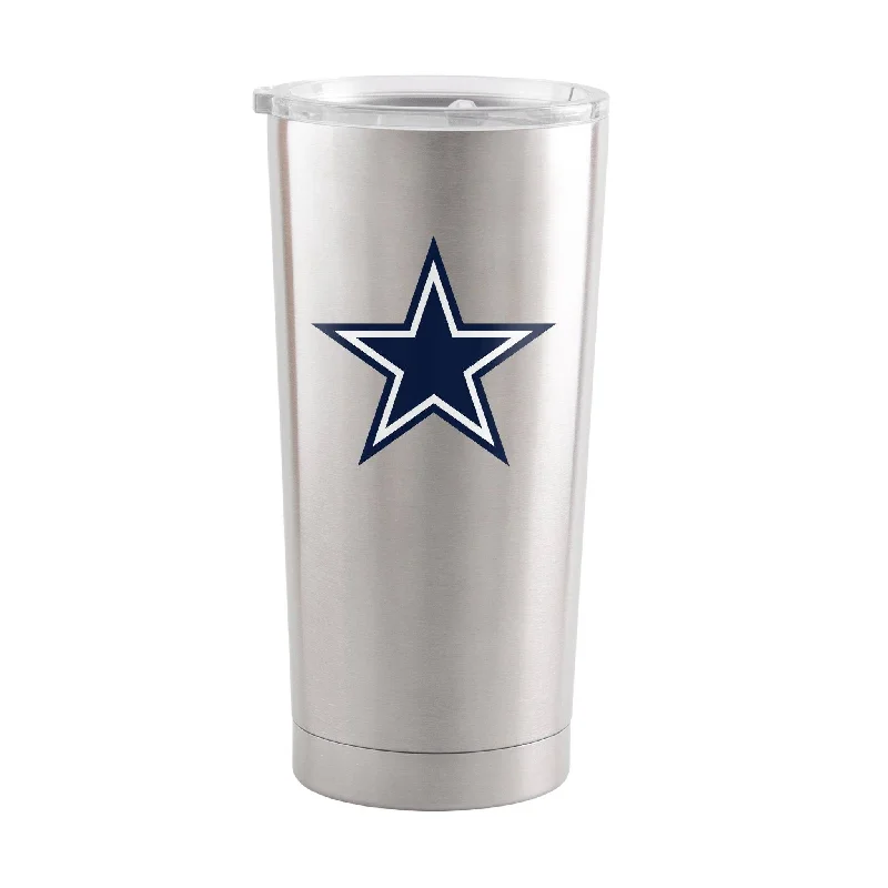 Custom Team Mugs With Team Inspiration-Dallas Cowboys Silver 20oz Gameday Stainless Tumbler