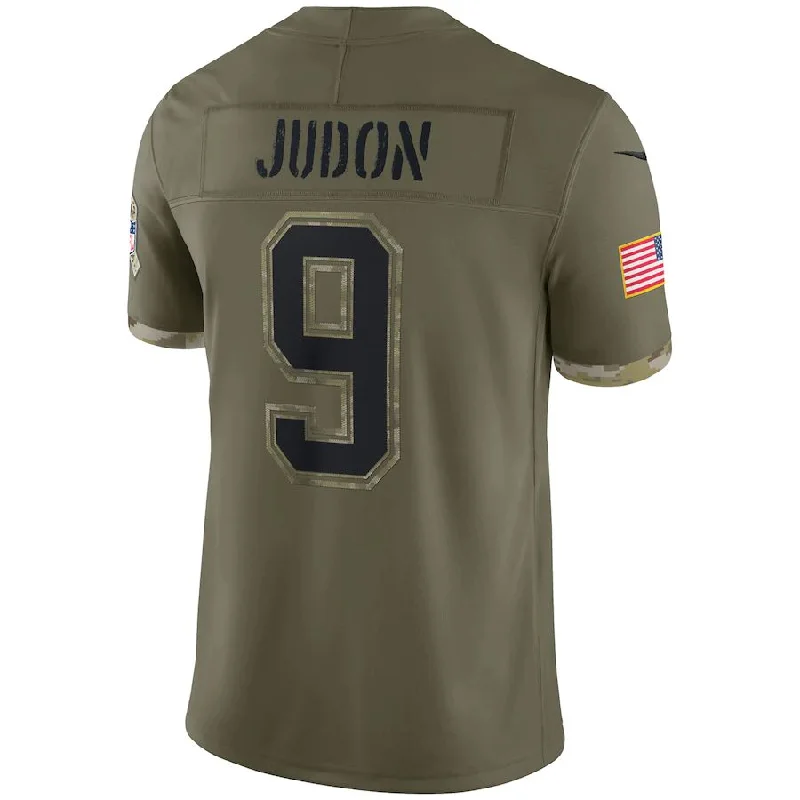 Rugby Jerseys With Player Photos & Numbers-NE.Patriots #9 Matthew Judon Olive 2022 Salute To Service Limited Jersey Stitched American Football Jerseys