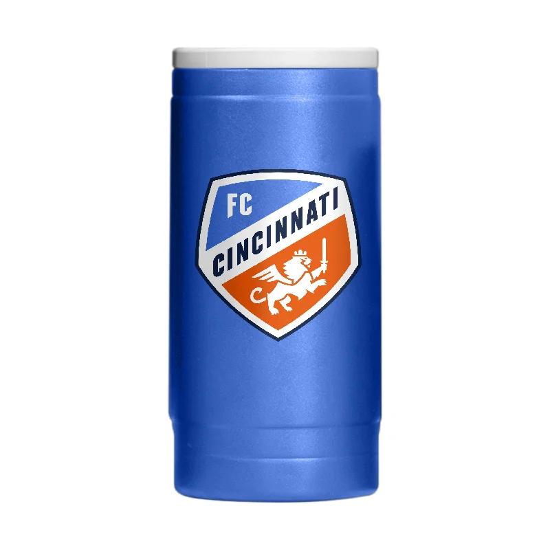 Custom Team Mugs For Special Projects-FC Cincinnati 12oz Flipside Powder Coat Slim Can Coolie