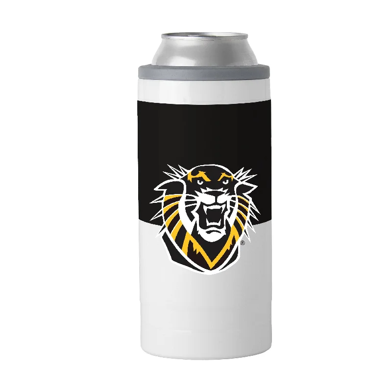 Personalized Team Mugs For Charity Support-Fort Hays State 12oz Colorblock Slim Can Coolie