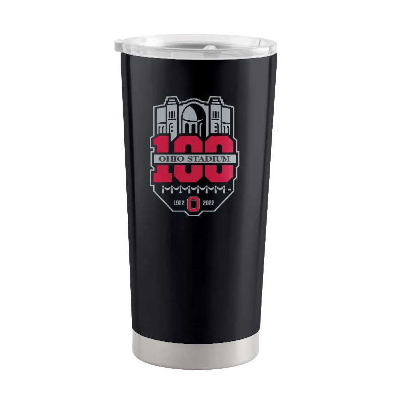 Personalized Team Mugs For School Spirit-Ohio State 100th Anniversary Black 20oz Stainless Tumbler