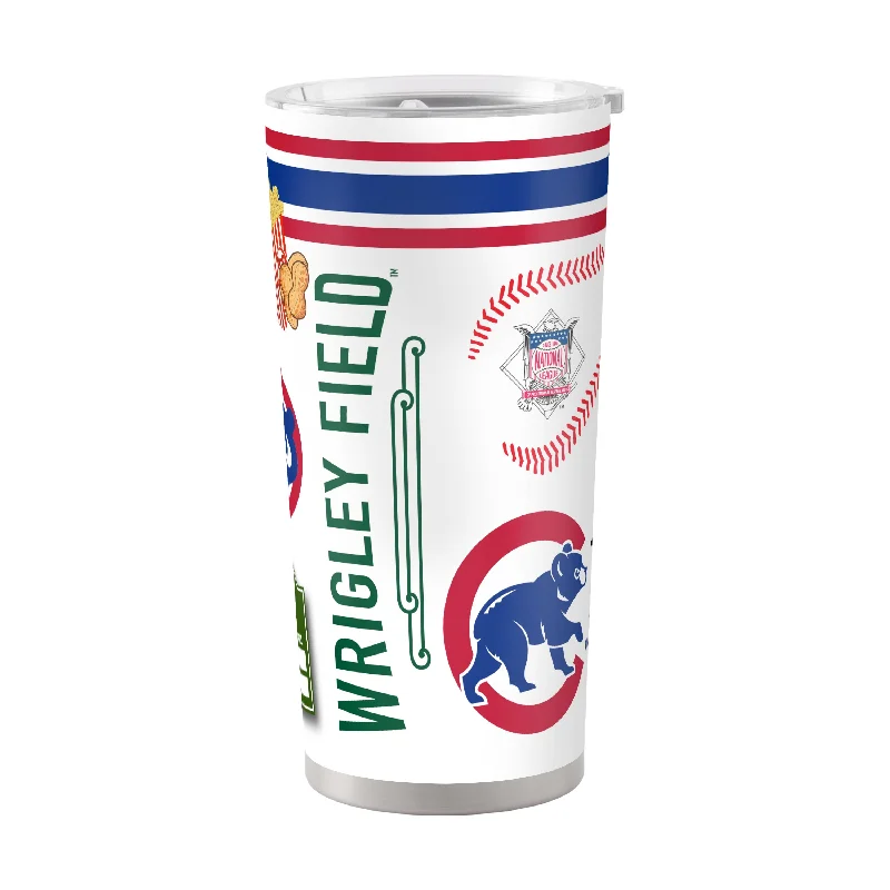 Personalized Team Mugs For School Teams-Chicago Cubs 20oz Native Stainless Steel Tumbler