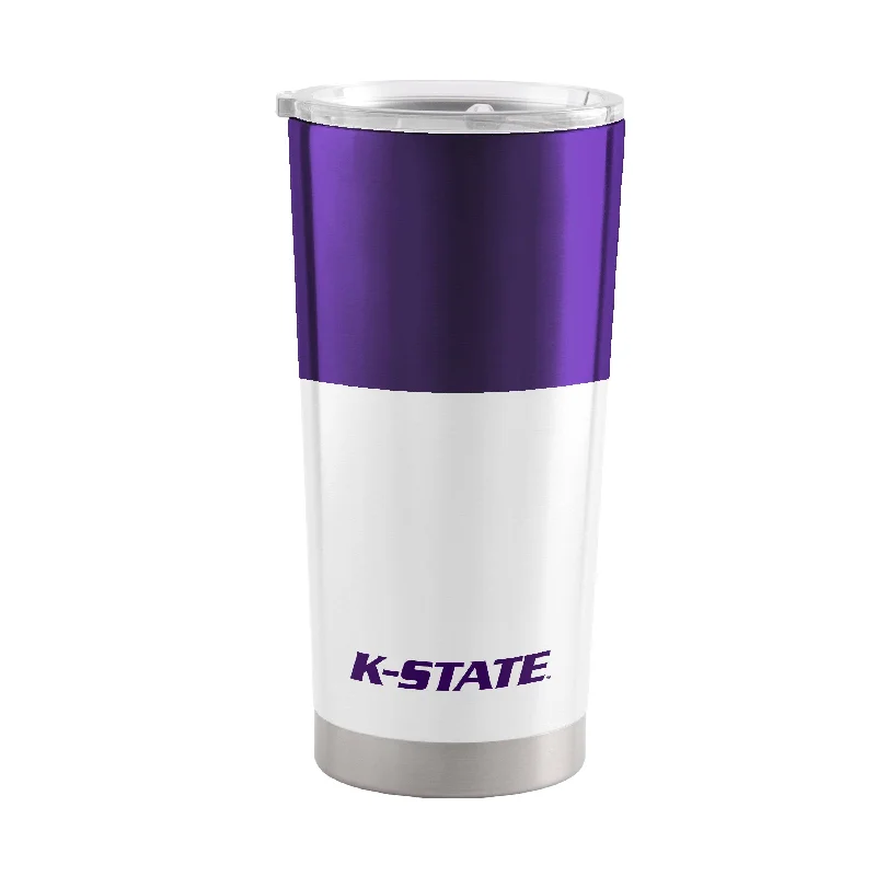 Custom Team Mugs For Professional Competitions-Kansas State Willie 20oz Colorblock Stainless Tumbler