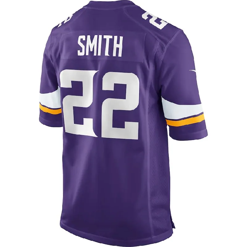 Custom Rugby Jerseys With Special Personalized Features-MN.Vikings #22 Harrison Smith Purple Game Jersey Stitched American Football Jerseys