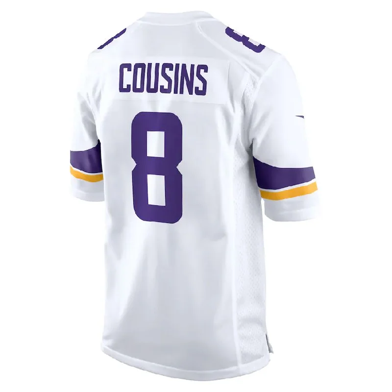 Personalized Rugby Jerseys-MN.Vikings #8 Kirk Cousins White Game Player Jersey Stitched American Football Jerseys