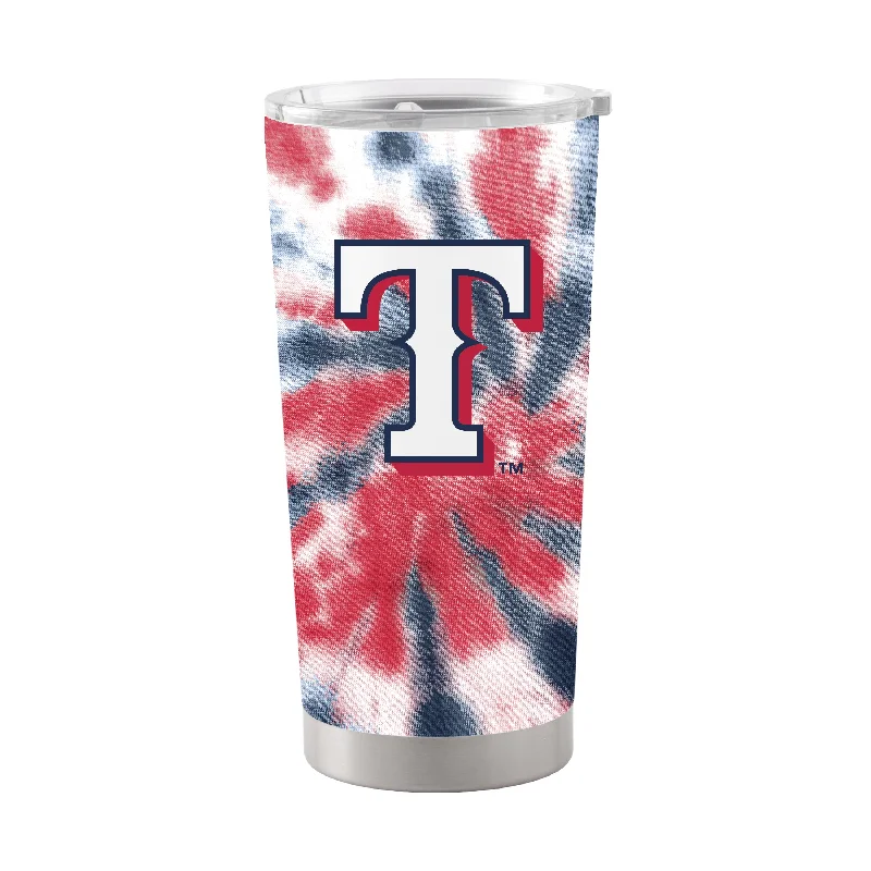 Custom Team Mugs For Memorial Events-Texas Rangers 20oz Tie Dye Stainless Steel Tumbler