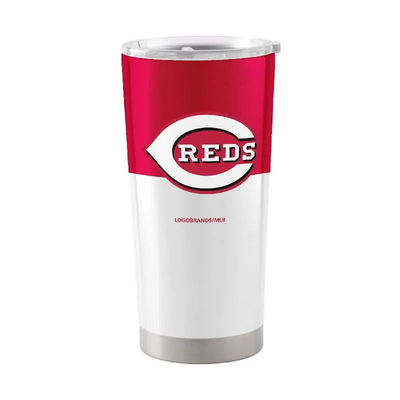 Custom Team Mugs With Team Colors-Cincinnati Reds 20oz Colorblock Stainless Tumbler