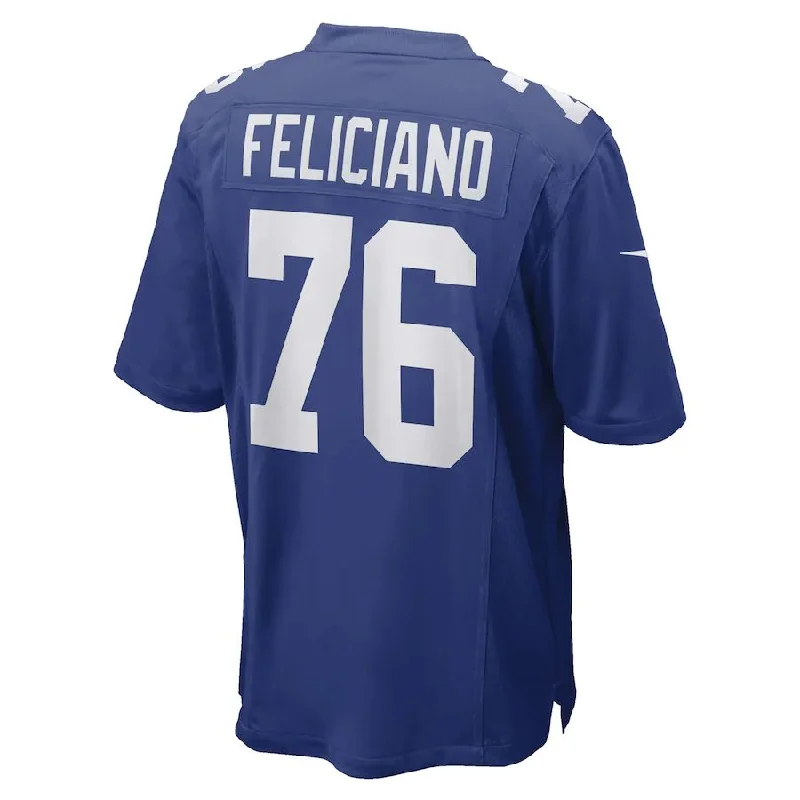 Customizable Rugby Jerseys-NY.Giants #76 Jon Feliciano Royal Game Player Jersey Stitched American Football Jerseys