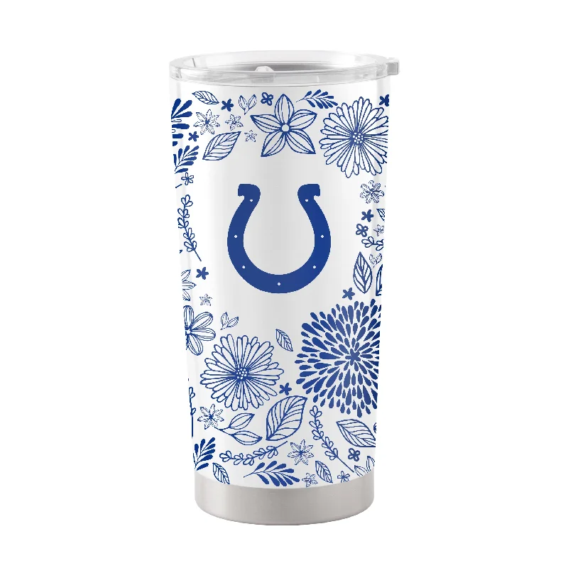 Custom Printed Team Mugs-Indianapolis Colts 20oz Botanical Stainless Steel Tumbler