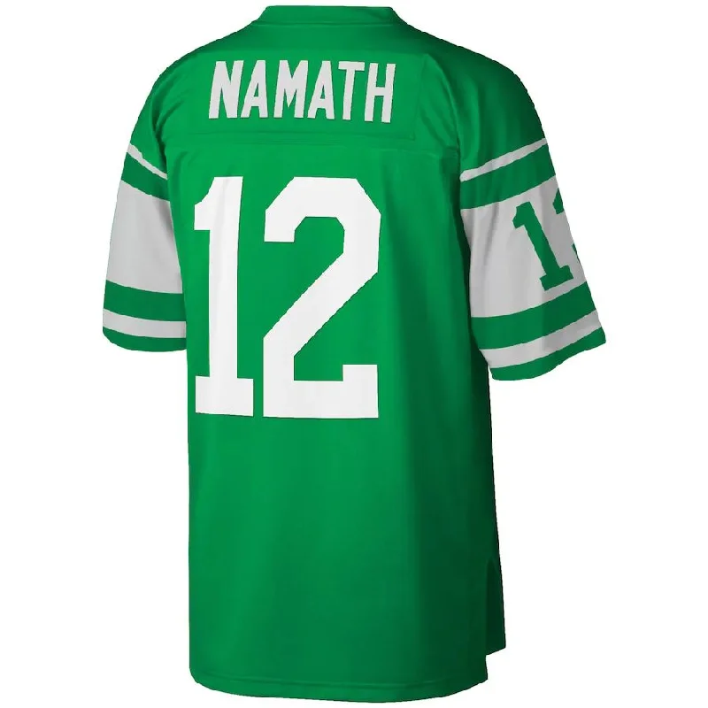 Personalized Rugby Jerseys For Schools-NY.Jets #12 Joe Namath Mitchell & Ness Kelly Green Legacy Replica Jersey Stitched American Football Jerseys