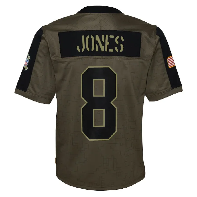 Rugby Jerseys With Team Pride-NY.Giants #8 Daniel Jones Olive 2021 Salute To Service Game Jersey Stitched American Football Jerseys